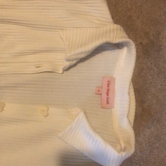 Lisa says gah ribbed ivory colored top - Picture 3 of 4